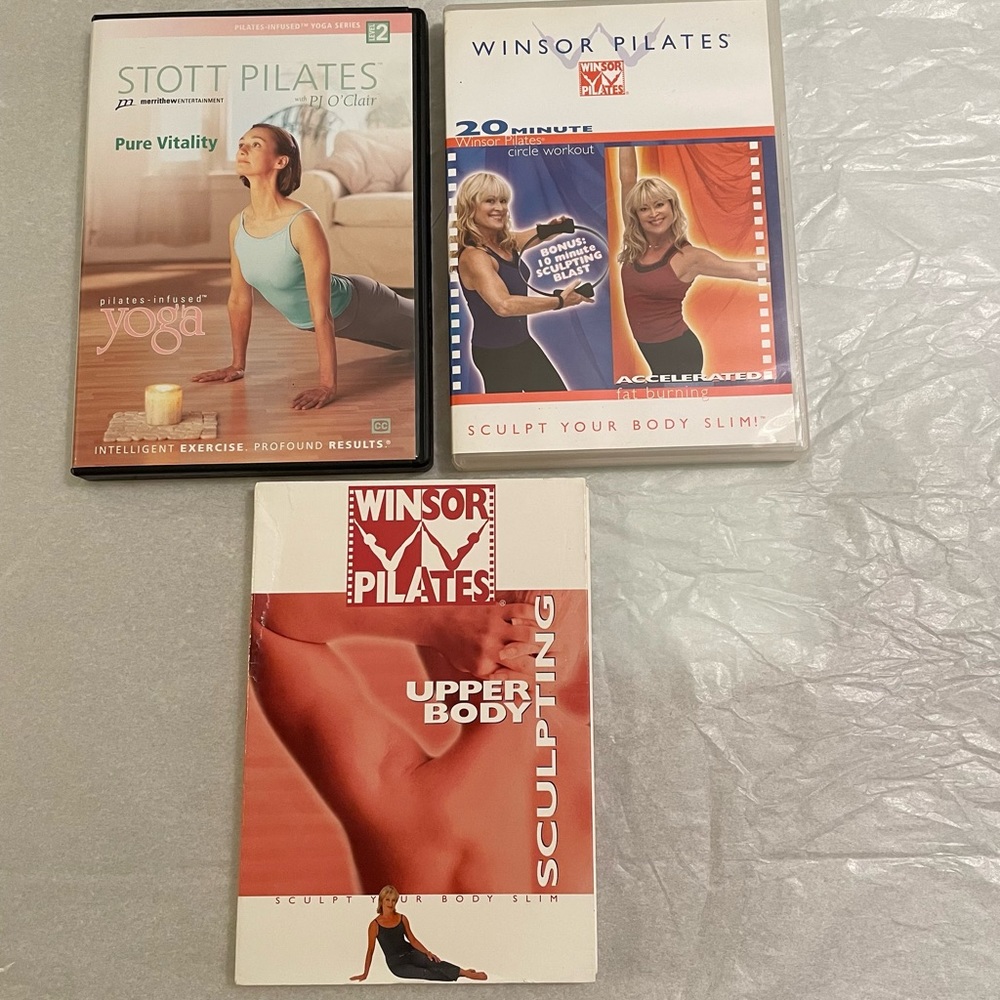 3/$27 Winsor Pilates Work out & Stott Pilates Pure vitality Yoga Body DVD LOT